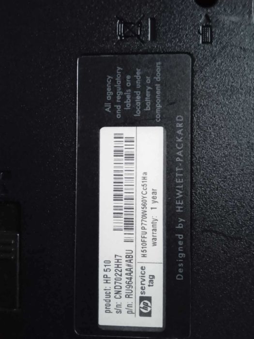Laptop Hewlett-Packard HP 510 z zasilaczem