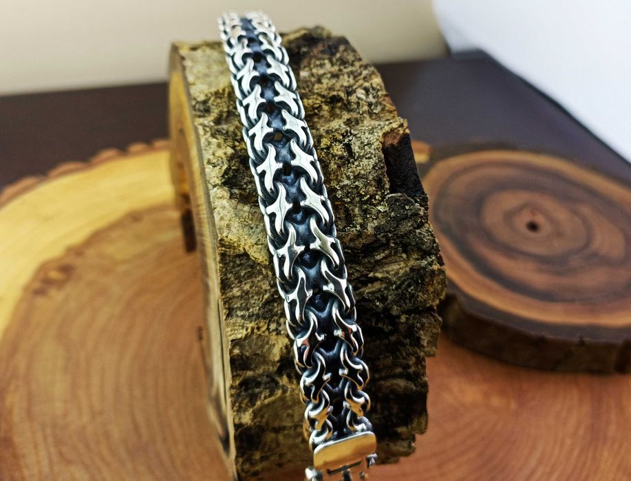 Срібний браслет Подвійний струмок, Бісмарк. Серебряный браслет Рамзес