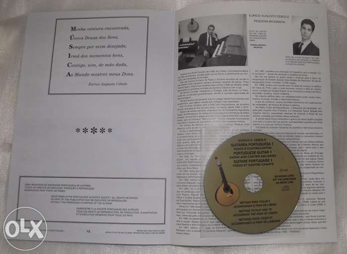 Livro do método para aprender a tocar guitarra portuguesa