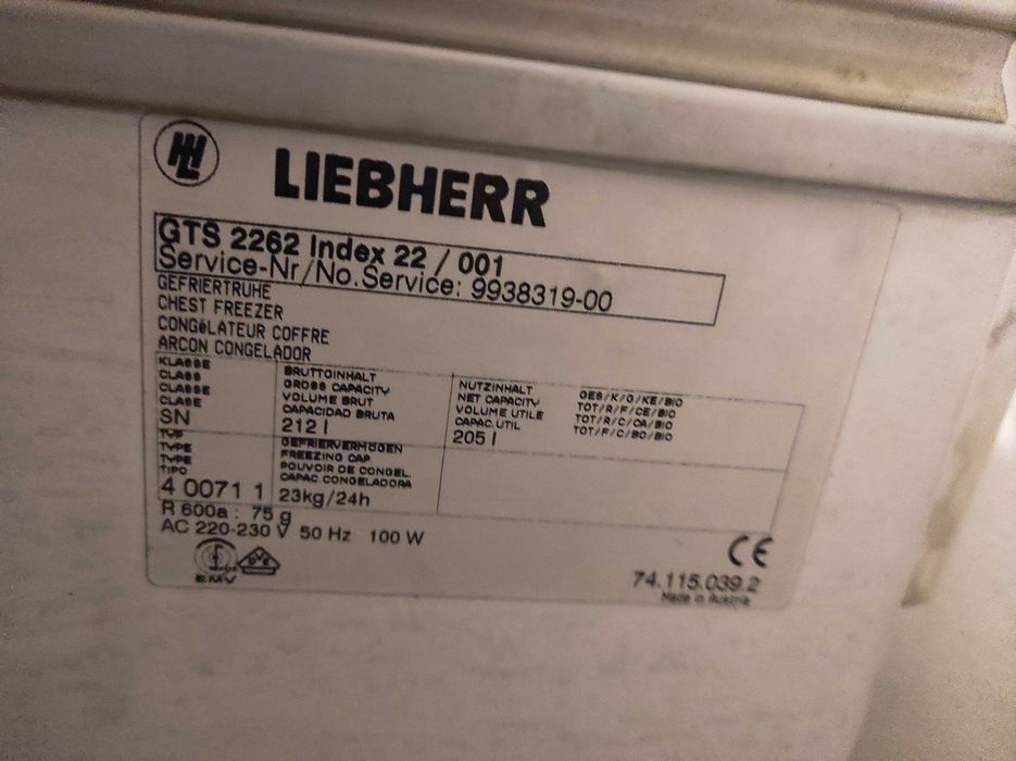 Arca congeladora, Liebherr GTS 226-22