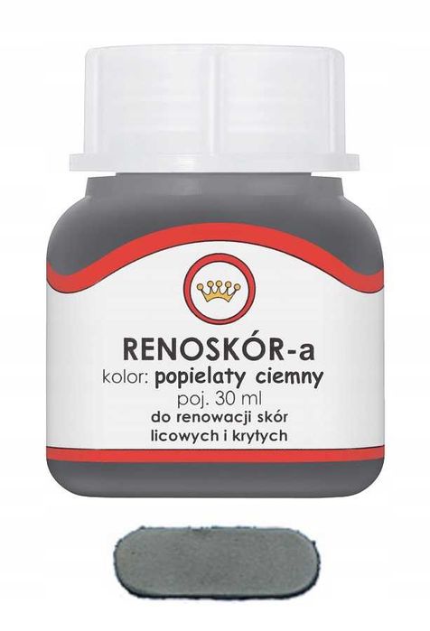 RENOSKÓR farba lakier do skóry Popielaty ciemny 30ml