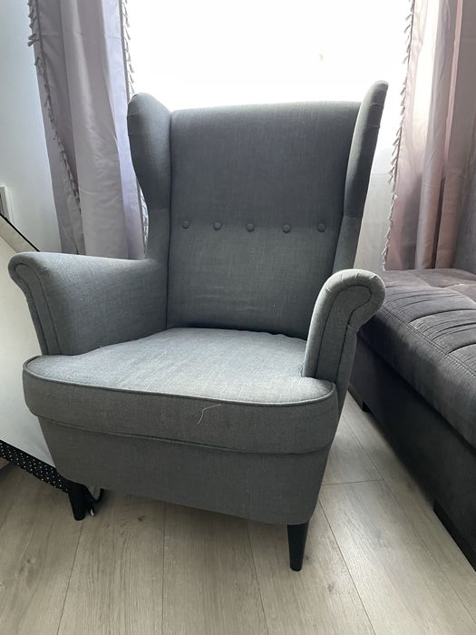 Fotel uszak ikea szary