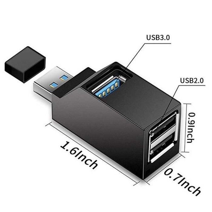 USB HAB, концентратор 1 порт А 3.0. 2 порта А 2.0