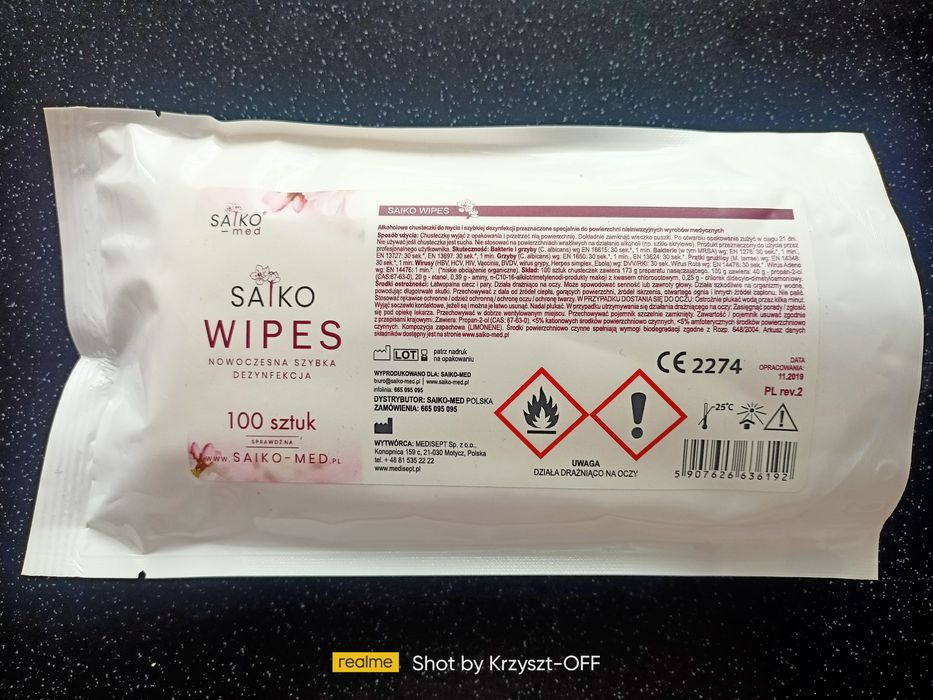 NOWE Hermetyczne, antybakteryjne chusteczki do dezynfekcji-100 sztuk.