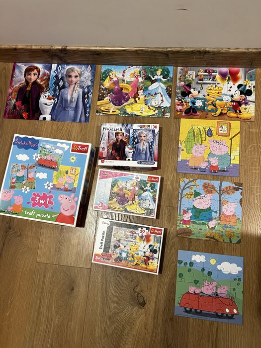 Duży zestaw puzzli dla dzieci 3+