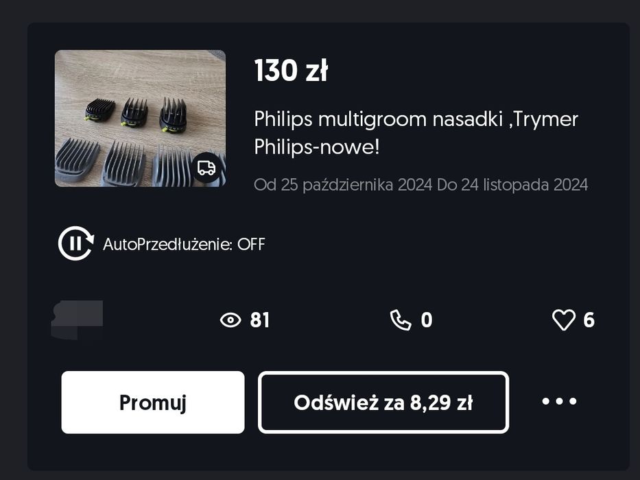Philips multigroom nasadki ,Trymer Philips-nowe!