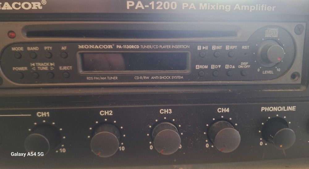 Wzmacniacz Monacor PA-1200 + PA-1130RCD