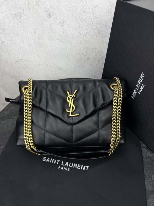 Сумка Yves Saint Laurent Puffer Black срібна та золота фурнітура