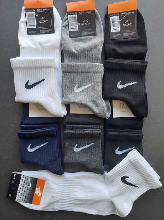 Шкарпетки/носки Найк оптом/роздріб білі/сірі/чорні, високі/довгі