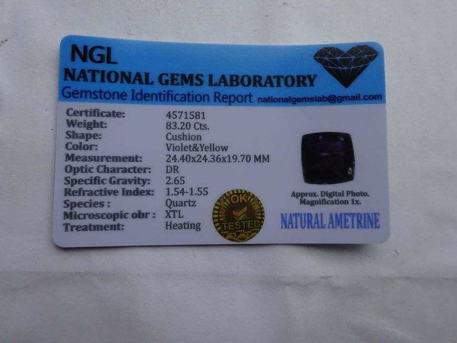 Pedra preciosa natural Ametrine