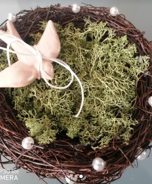 Porta alianças ninho com andorinha