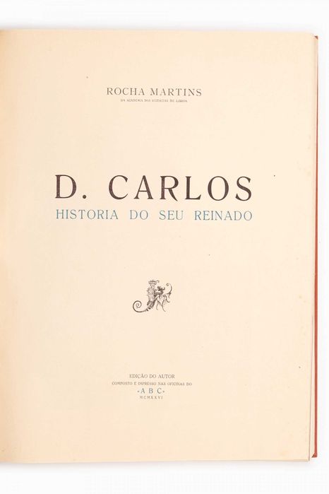 D. Carlos - Livro: História do seu reinado