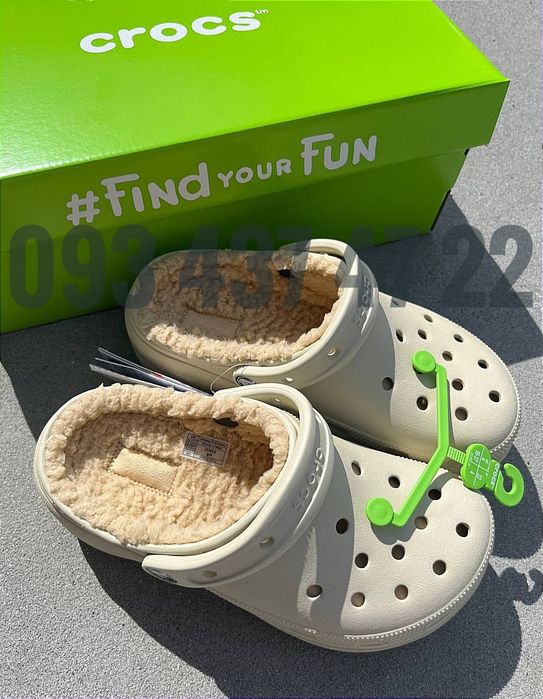 Утеплені Жіночі Крокси Сабо на Платформі  Crocs Classic Platform Lined