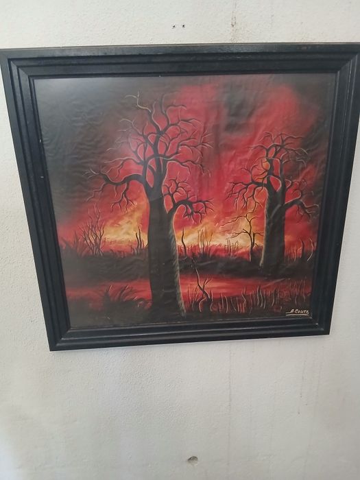 Pintura emoldurada
