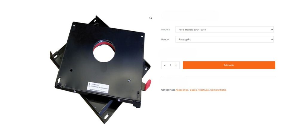 Base rotativa para banco de passageiro