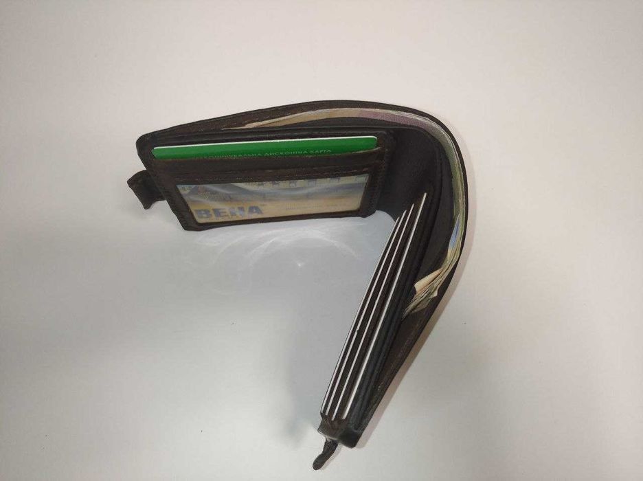 Шкіряний гаманець коричневого кольору