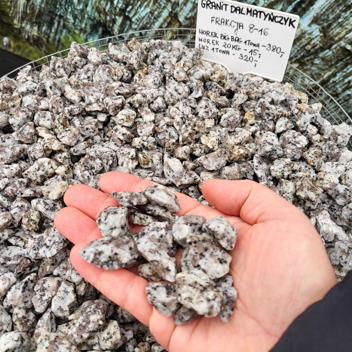 Grys Granitowy granit Dalmatyńczyk Kamienie ogrodowe dekoracyjne akwarystyka