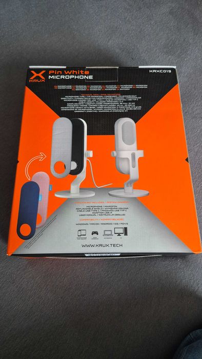 Mikrofon - KRUX Pin White + Gratis