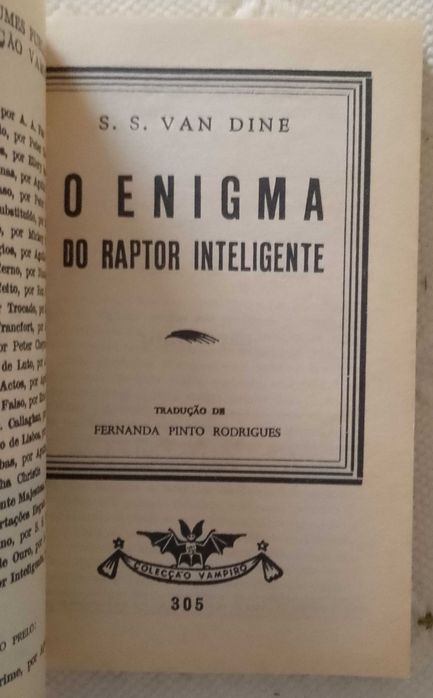 O enigma do raptor inteligente, S. S. Van Dine