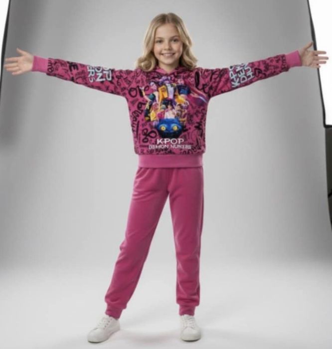 Welurowy dres Huntrix Demon Hunters Fuksja 152 158