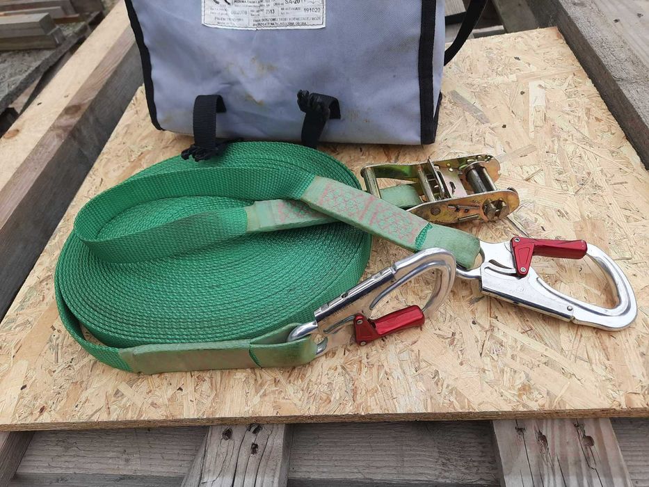 Pozioma taśma kotwicząca, linka dekarska