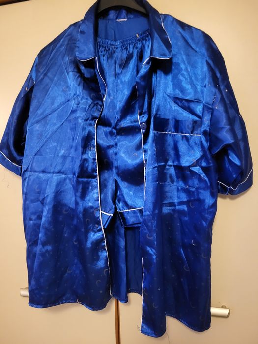 Piżama damska satynowa- granatowa