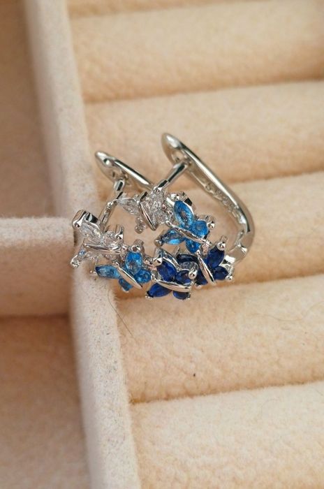 Kolczyki motylki s.925 z cyrkoniami