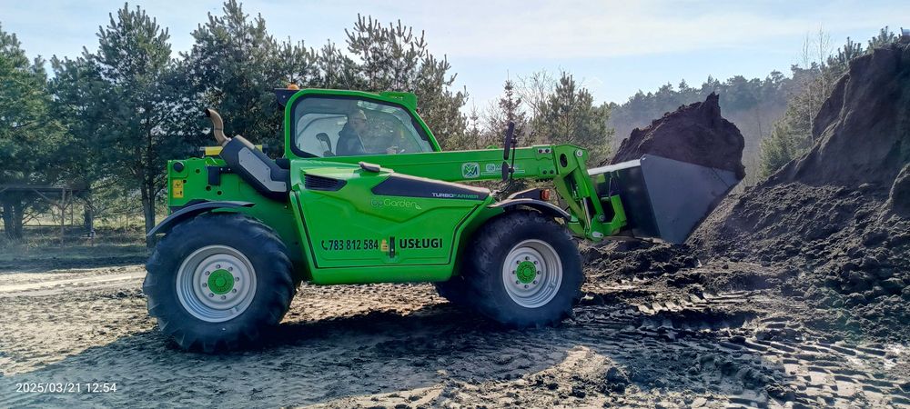 Ładowarka teleskopowa 4,2T 7m Łyżka 1,4m3 Widły Przewóz ziemi gruzu