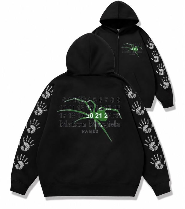 Зип худи Maison Margiela Paris Logo унисекс черное Мейсон Мардежа кофта лонгслив толстовка Новинка свитшот