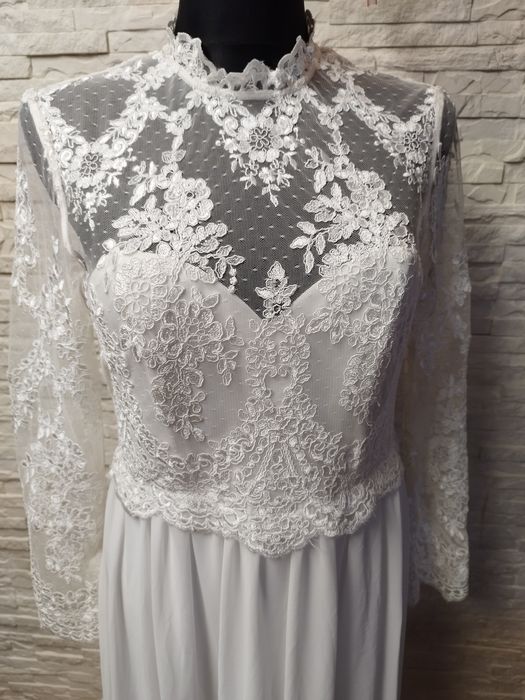 ?Sukienka,suknia,ślubna,ślub Boho 38/40 M/L,długi rękaw,etno
