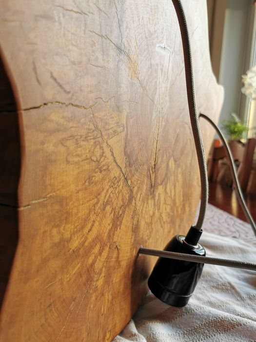 Żyrandol lampa plaster drewna