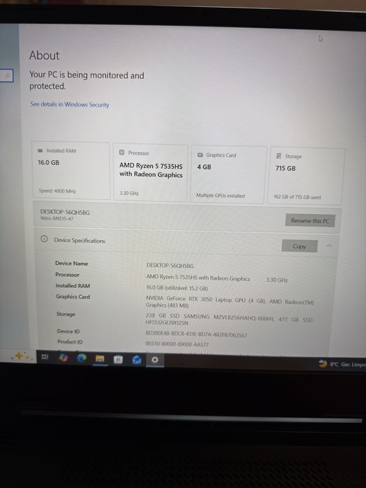 Portatil Gamer Acer Nitro 5