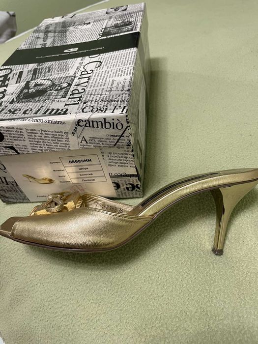 Сабо на шпильці натуральна шкіра