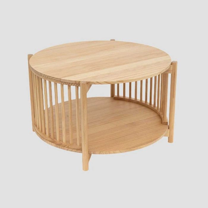 Stolik kawowy ALMA drewniany naturalny 80x80x45 cm