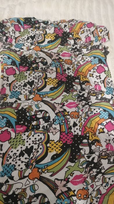 Koszulka dłuższą tunika 134 kolorowa stan dobry