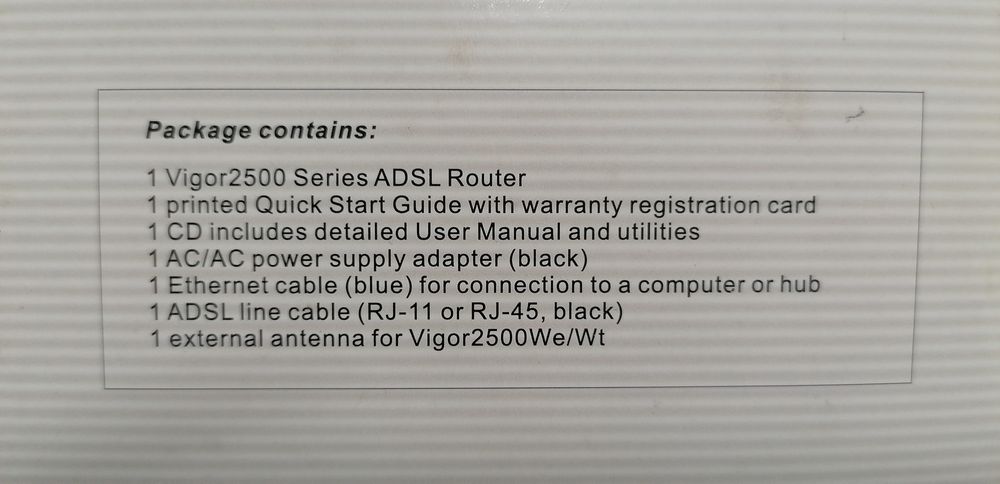 DrayTek Vigor 2500 We