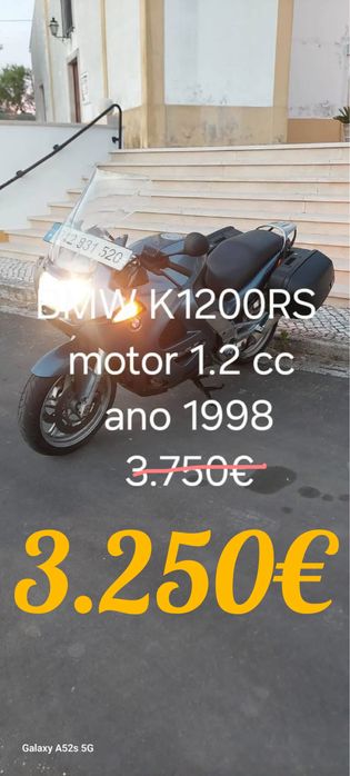 BMW K1200RS 130cv ano1998 2 Malas viagem Aceito retomas e trocas