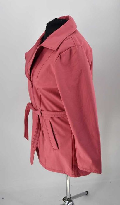 Wiązana kurtka softshell na polarku 42 pudrowy róż