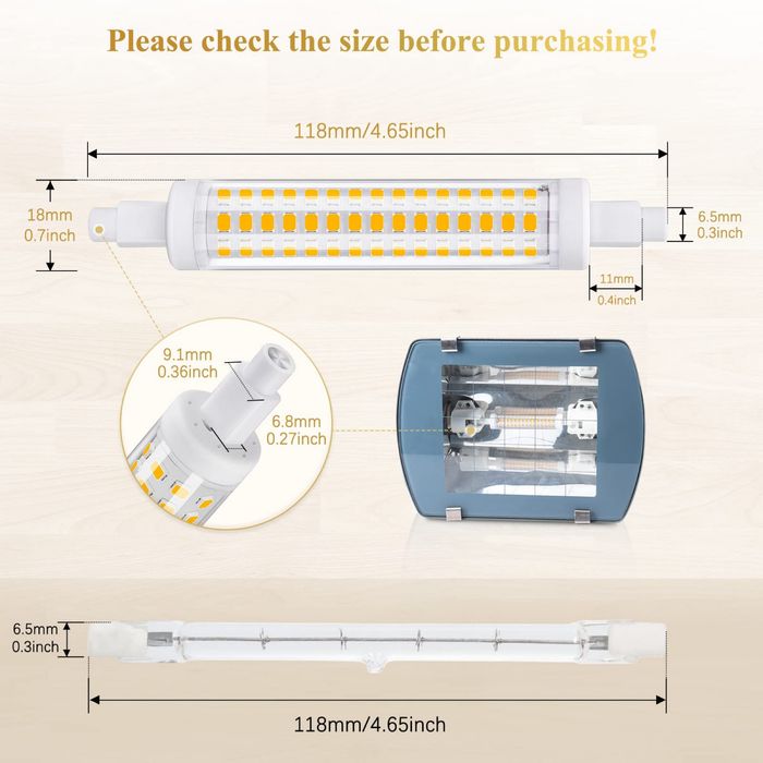 Żarówka żarnik LED  halogenu RS7 118mm