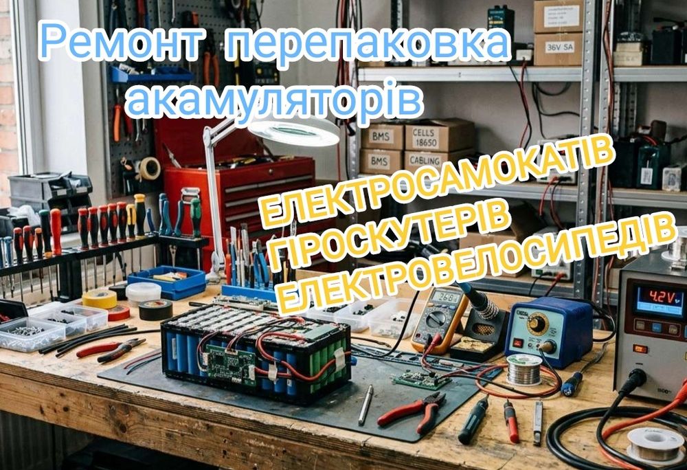 Ремонт перепаковка акамуляторів електросамокатів