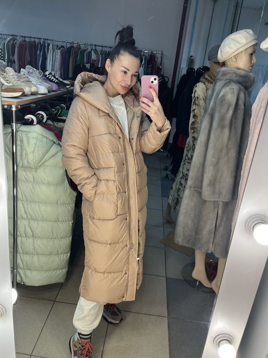 Розпродаж! Довге  пальто в кольорі пудра розмір M та L