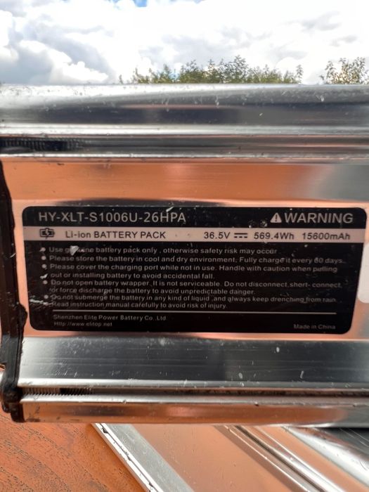 Bateria 36V 15,6Ah do roweru hulajnogi itp MOCNA