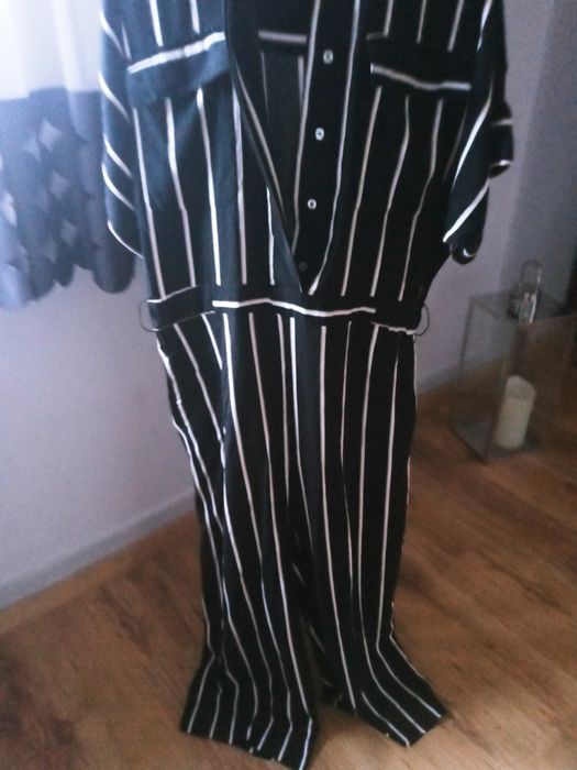 Kombinezon dlugi czarnobiale pasy HM 38