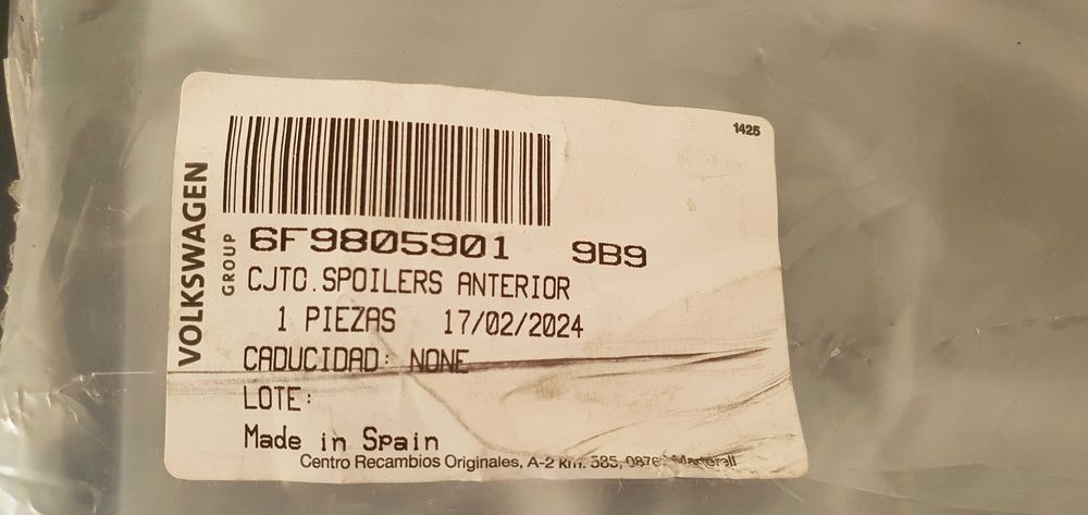 Spojler dokładka zderzaka przód Seat Arona 6F9 OE Nowy Tarnowskie