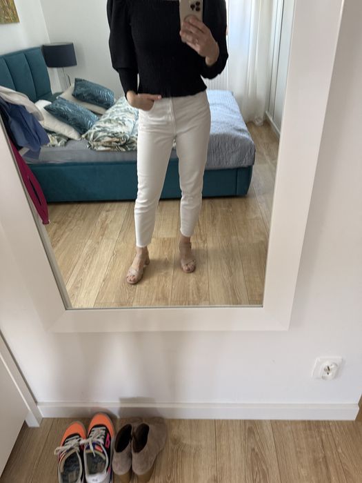 Spodnie biale damskie S/M skinny jeans super stan