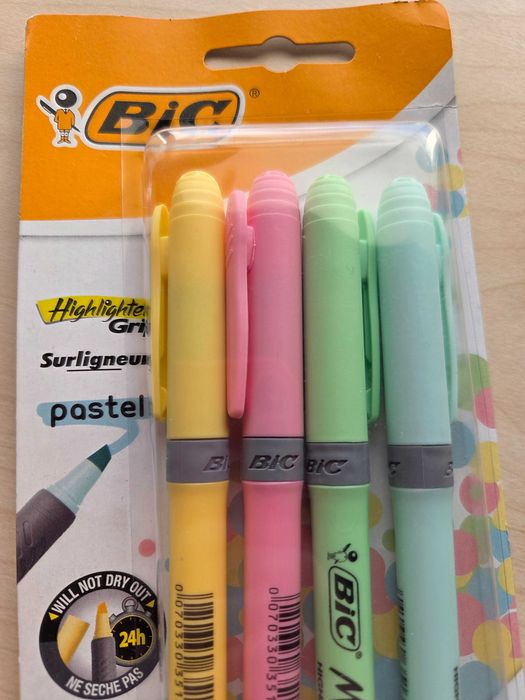 BIC Highlighter Grip Pastel – Pack 4 Sublinhadores – Novo Selado