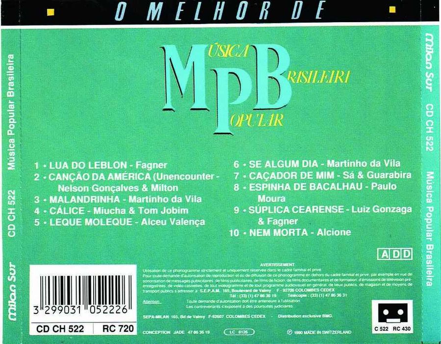 MPB - Musica Pop. Brasileira - CD 1990 - RARE - Bossa Nova - N MINT