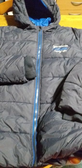 Quispo azul XL com capuz como novo