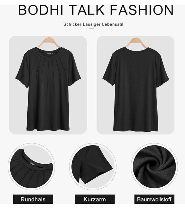 Damska koszulka, krótki rękaw, czarna, rozm. L BODHI TALK