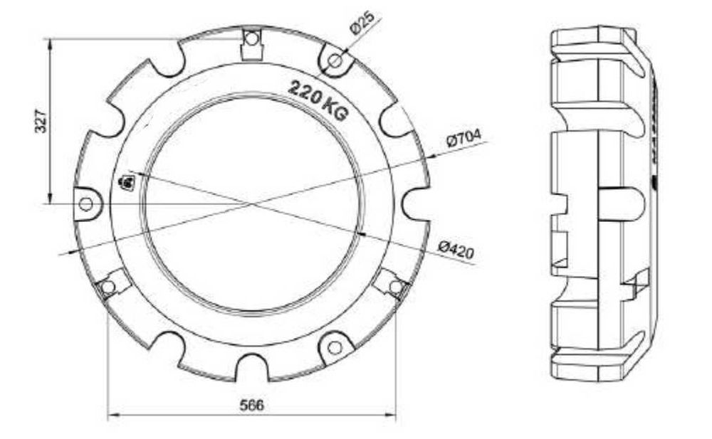 Peso Roda para John Deere